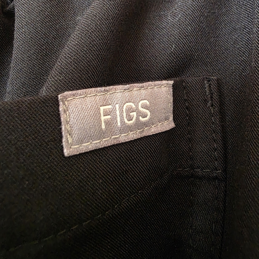 FIGS Yola High Waisted Skinny Tapered Leg Scrub Pants M Black  Tailored Nursing - Picture 9 of 16